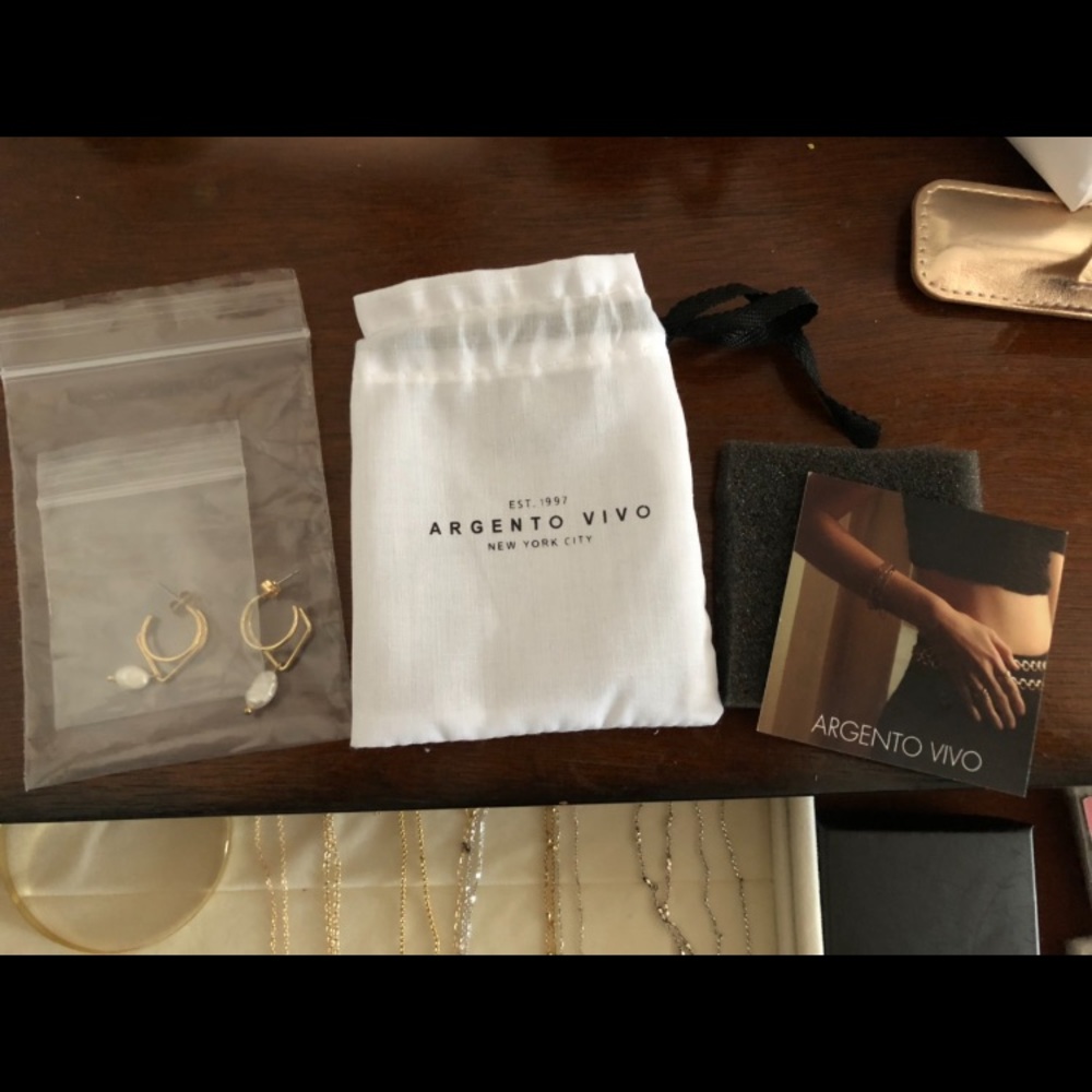 NWT Argentino Vivo Gold Pearl Drop Earrings